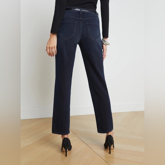 L’AGENCE Marjorie Straight Leg Mid Rise Jean Maverick Denim Casual Women’s 24 - Picture 2 of 12